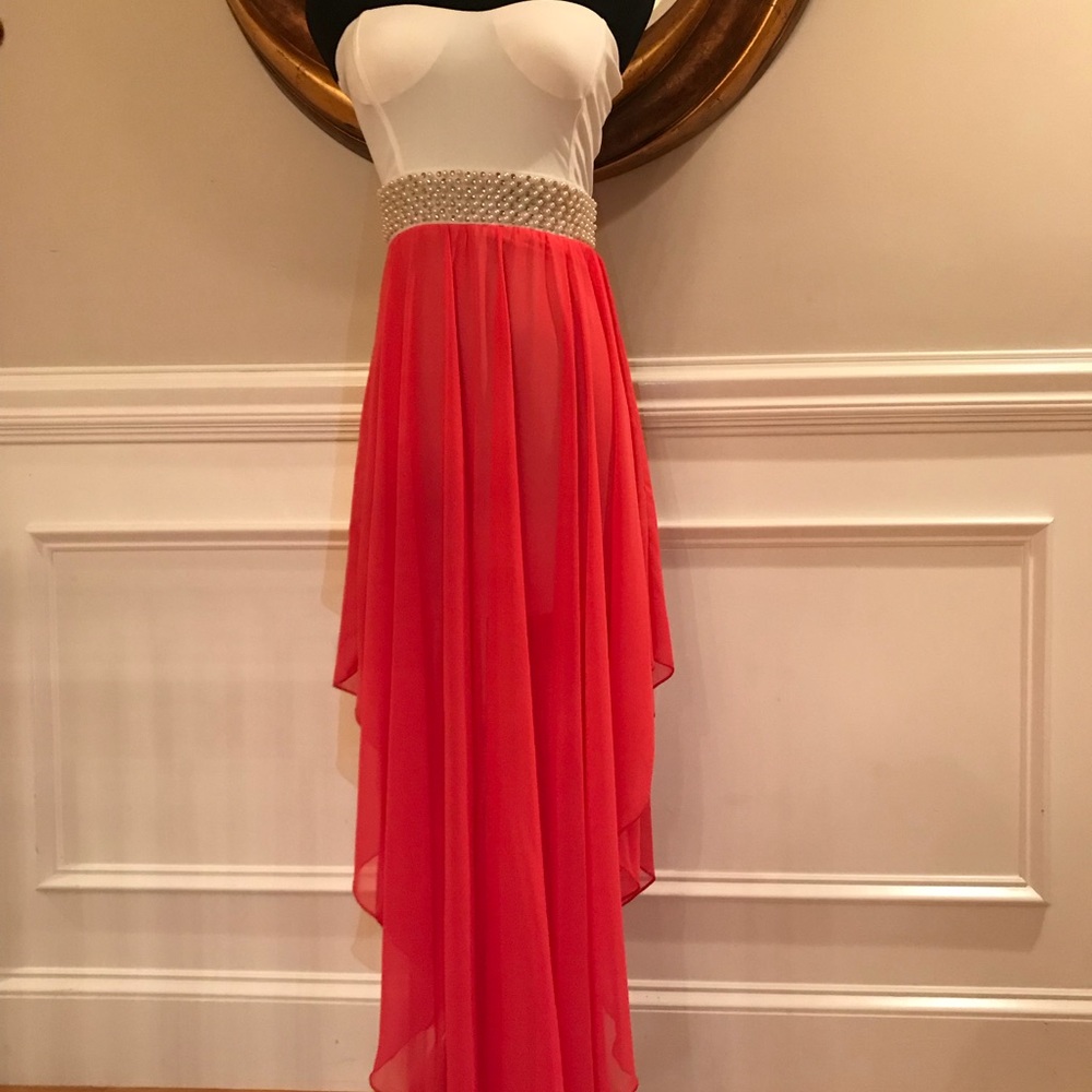 Symphony Two Tone Pearl/Rhinestone Dress